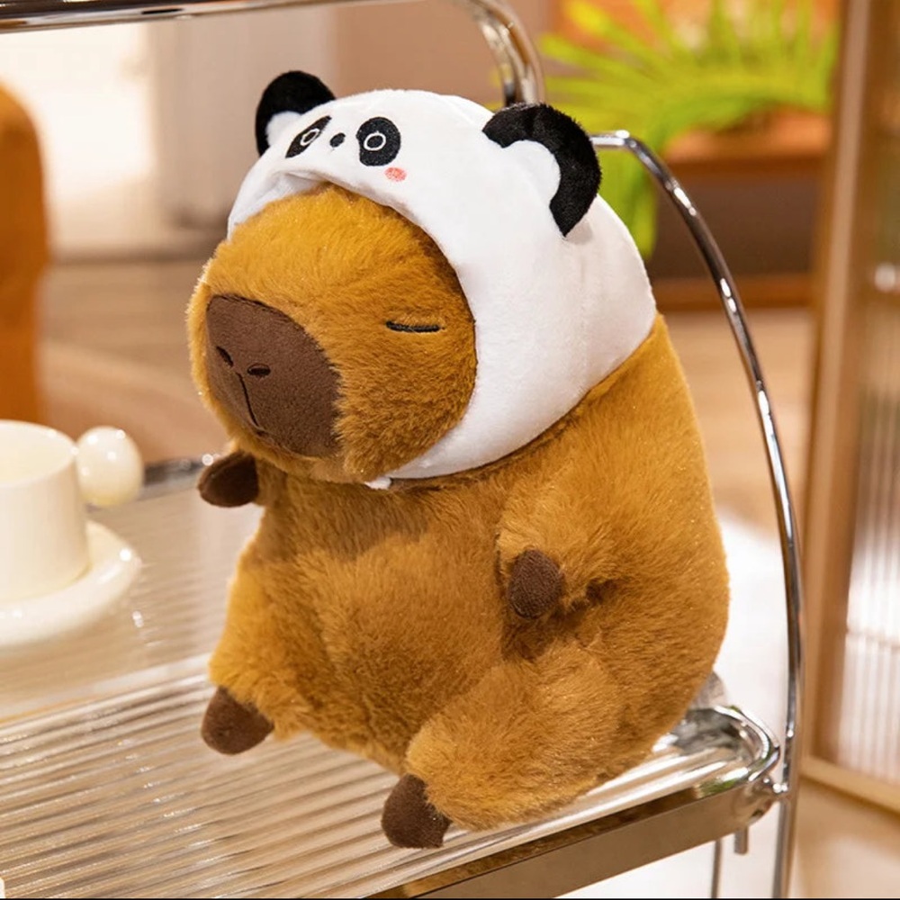 Fluffy Panda Removable Hat Stuffed Animal Shoulder Backpack